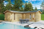 Eck-Blockhaus mit zwei Schlafzimmern “Devon 2” 8x8m