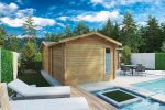 Eck-Blockhaus mit zwei Schlafzimmern “Devon 2” 8x8m – Bild 2