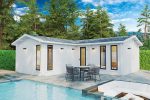 Eck-Blockhaus mit zwei Schlafzimmern “Devon 2” 8x8m – Bild 3